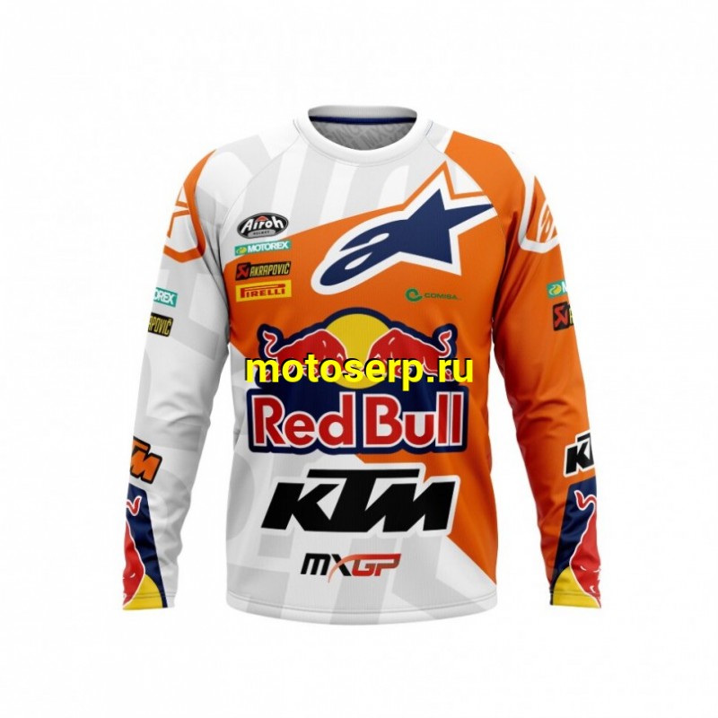 Купить  Джерси (футболка для мотокросса) V-RUS AlpineStars KTM (цвет: Red Bull (белый) (L) (шт) (МотоЯ купить с доставкой по Москве и России, цена, технические характеристики, комплектация фото  - motoserp.ru