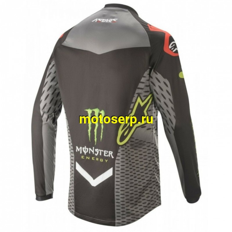 Купить  Джерси (футболка для мотокросса) V-RUS AlpineStars Raptor Monster Energy (цвет: черный/серый) (XXL) (шт) (МотоЯ купить с доставкой по Москве и России, цена, технические характеристики, комплектация фото  - motoserp.ru