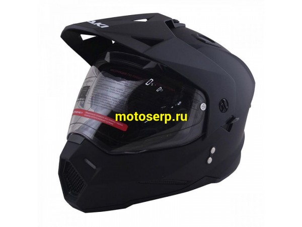 Купить  ====Шлем Кросс Ataki JK802 (мотард) Solid черный матовый  р-р XL (шт)  (SM 763-8478 купить с доставкой по Москве и России, цена, технические характеристики, комплектация фото  - motoserp.ru