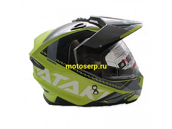 Купить  Шлем Кросс Ataki JK802 (мотард) Valor желтый/серый глянцевый р-р L (шт) (SM 941-1620 купить с доставкой по Москве и России, цена, технические характеристики, комплектация фото  - motoserp.ru