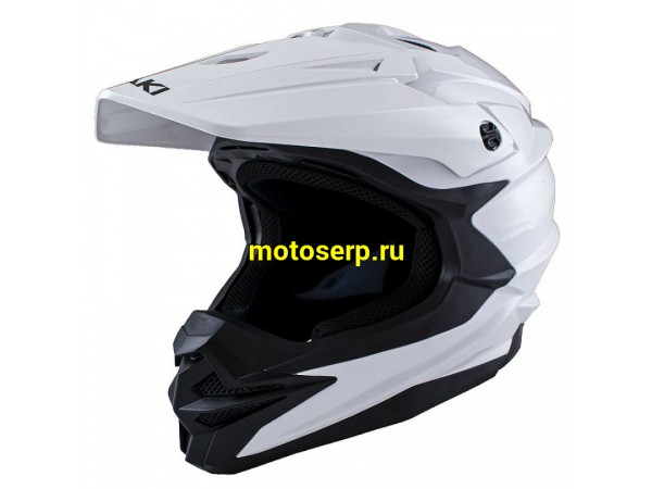 Купить  Шлем Кросс Ataki JK801A Solid белый глянцевый  р-р M (шт)  (SM 941-6185 купить с доставкой по Москве и России, цена, технические характеристики, комплектация фото  - motoserp.ru