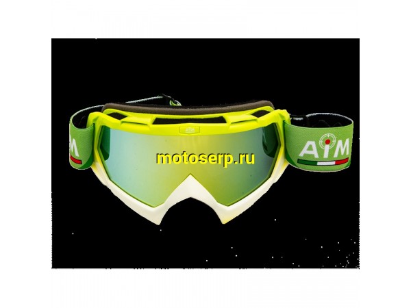 Купить  Очки мото Кросс AiM 157-900 Lime-White Glossy PRO (шт) (AIM 157-900 купить с доставкой по Москве и России, цена, технические характеристики, комплектация фото  - motoserp.ru