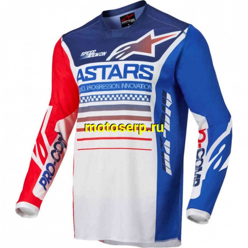 Купить  Джерси (футболка для мотокросса) V-RUS AlpineStars Compass (цвет: мультицвет) (XXXL) (шт) (МотоЯ купить с доставкой по Москве и России, цена, технические характеристики, комплектация фото  - motoserp.ru