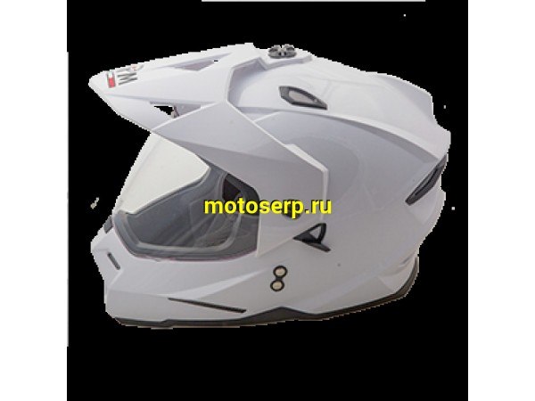 Купить  Шлем Кросс AiM JK802Y (мотард) белый глянцевый YL (шт) (AIM 802Y-007-YL купить с доставкой по Москве и России, цена, технические характеристики, комплектация фото  - motoserp.ru