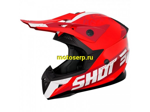 Купить  Шлем Кросс Shot PULSE AIRFIT красный/белый (глянцевый) (M) (шт) (SM 941-7461 купить с доставкой по Москве и России, цена, технические характеристики, комплектация фото  - motoserp.ru