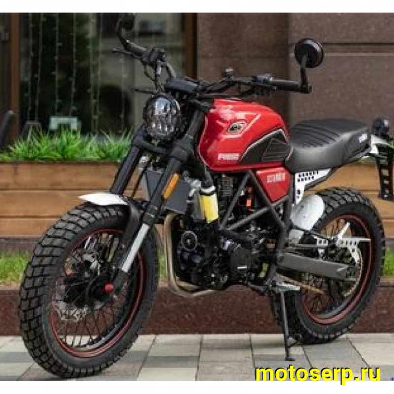 Купить  ====Мотоцикл FUEGO Scrambler 3.0 (Фуего Скрамблер) (ЭПТС) 300сс ,4Т,двиг. 174MM (Маркирован по ЭПТС 166FMM)  ,кол.17"/17" (шт) (Fuego купить с доставкой по Москве и России, цена, технические характеристики, комплектация фото  - motoserp.ru