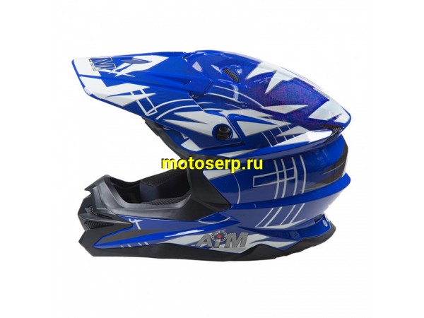 Купить  Шлем Кросс AiM JK803S синий/белый (XXL) (шт) (AIM 803-016-XXL купить с доставкой по Москве и России, цена, технические характеристики, комплектация фото  - motoserp.ru