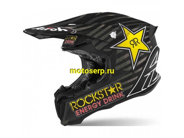 Купить  Шлем Кросс AIROH TWIST 2.0 ROCKSTAR 22 MATT (S) (шт) (AIROH купить с доставкой по Москве и России, цена, технические характеристики, комплектация фото  - motoserp.ru
