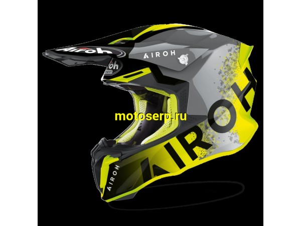 Купить  Шлем Кросс AIROH TWIST 2.0 BIT (YELLOW GLOSS) (M) (шт) (AIROH купить с доставкой по Москве и России, цена, технические характеристики, комплектация фото  - motoserp.ru