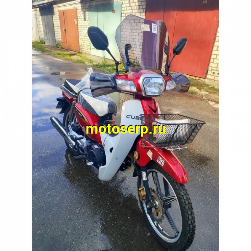 Купить  Мопед Millenium ZS50-E 50сс 4Т, реплика  HONDA SUPER CUBE, диск/бар. 17" багажн, спинка, стекло. (шт) 0110   купить с доставкой по Москве и России, цена, технические характеристики, комплектация фото  - motoserp.ru