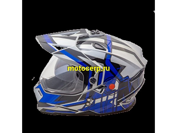 Купить  Шлем Кросс AIM JK802S (мотард) Blue/Black/Grey синий/черный/серый (XL) (шт) (AIM 802-012-XL купить с доставкой по Москве и России, цена, технические характеристики, комплектация фото  - motoserp.ru