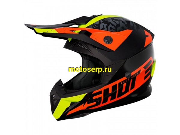 Купить  Шлем Кросс Shot PULSE AIRFIT черный/желтый/оранжевый (глянцевый) (S) (SM 941-5671 купить с доставкой по Москве и России, цена, технические характеристики, комплектация фото  - motoserp.ru