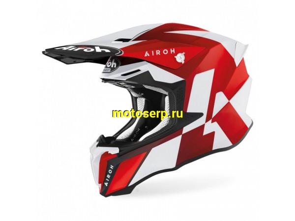 Купить  Шлем Кросс AIROH TWIST 2.0 RED MATT (M) (шт) (AIROH купить с доставкой по Москве и России, цена, технические характеристики, комплектация фото  - motoserp.ru