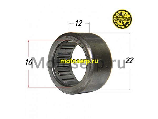 Купить  Подшипник игольчатый 16*22*12  HK1612 вилки маятника (шт) (Мир 49293 купить с доставкой по Москве и России, цена, технические характеристики, комплектация фото  - motoserp.ru