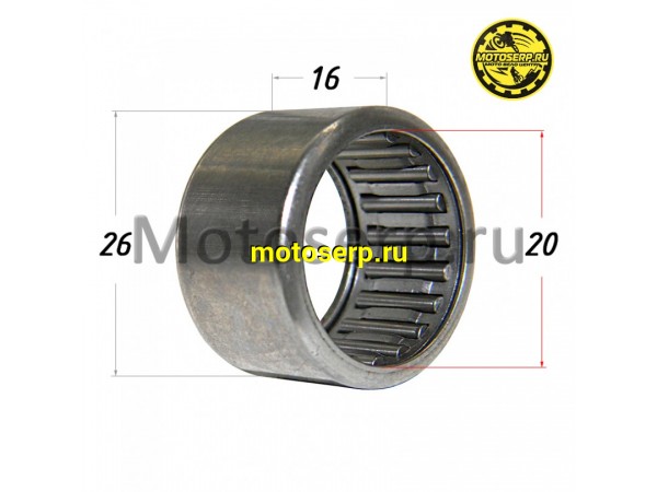 Купить  Подшипник игольчатый 20*26*16  HK2016 прогрессии промежуточная (шт)  (К-дар 2300233 (ML 8018  купить с доставкой по Москве и России, цена, технические характеристики, комплектация фото  - motoserp.ru
