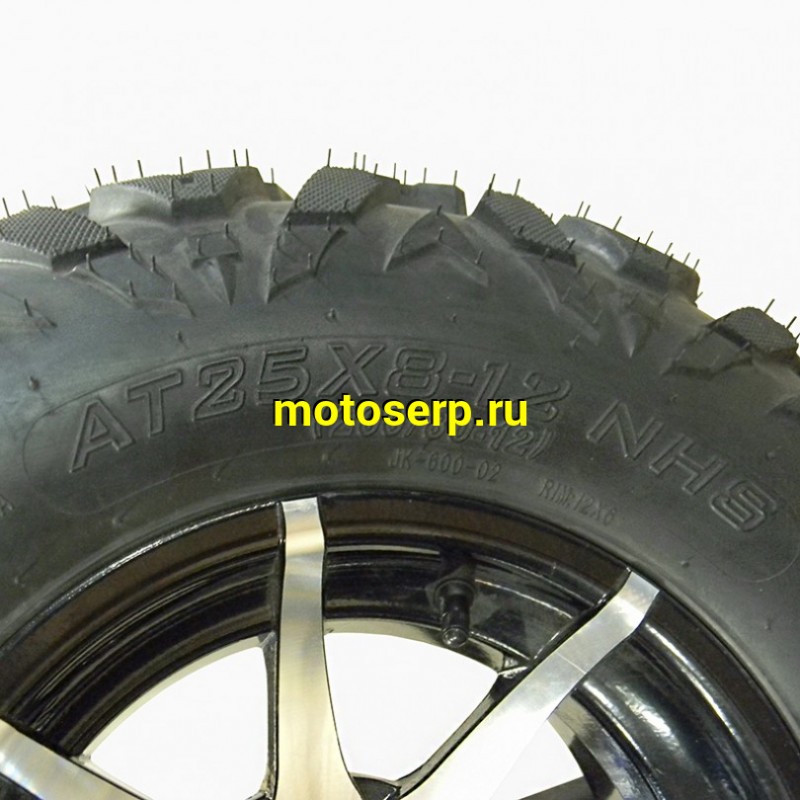 Купить  Колесо ATV 12" в сборе (шина ATV 25x8-12 (200х80-12) + диск (4х75mm.D-70mm, литой) (шт) (Хар купить с доставкой по Москве и России, цена, технические характеристики, комплектация фото  - motoserp.ru