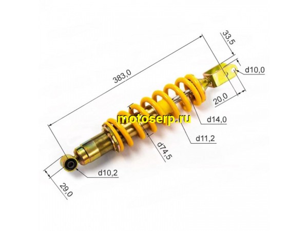 Купить  Амортизатор задний (L-385mm,D-10mm, M10) XR250 LITE (шт) (ML 15764 купить с доставкой по Москве и России, цена, технические характеристики, комплектация фото  - motoserp.ru