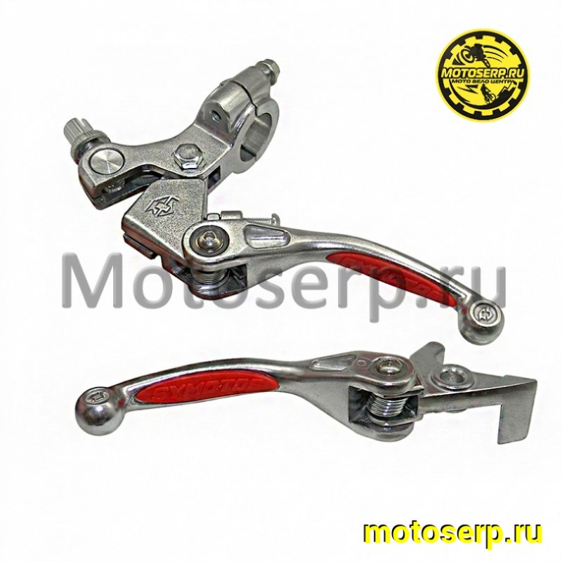 Купить  Рычаг сцепления/тормоза складные в сборе питбайк (тормоз+сцепление) красные накладка (пар)  (0 купить с доставкой по Москве и России, цена, технические характеристики, комплектация фото  - motoserp.ru