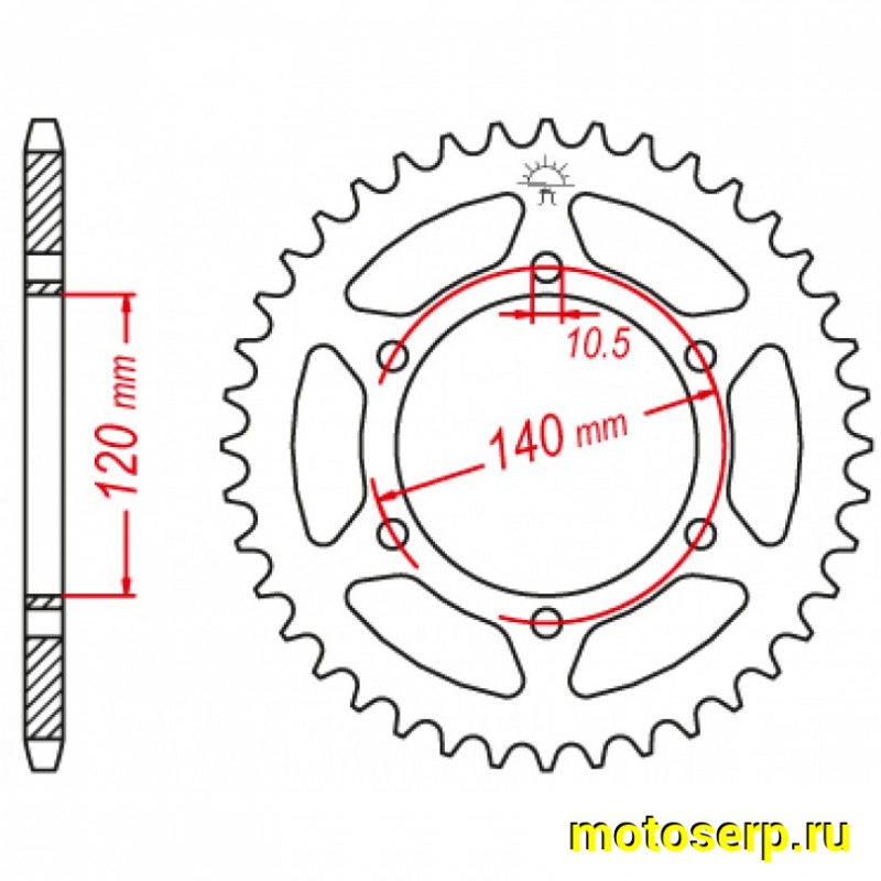 Купить  Звезда ведомая JTR498.38 (шт) (0 купить с доставкой по Москве и России, цена, технические характеристики, комплектация фото  - motoserp.ru