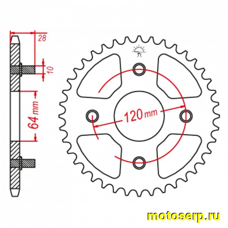 Купить  Звезда ведомая JTR1509.41 (шт) (0 купить с доставкой по Москве и России, цена, технические характеристики, комплектация фото  - motoserp.ru