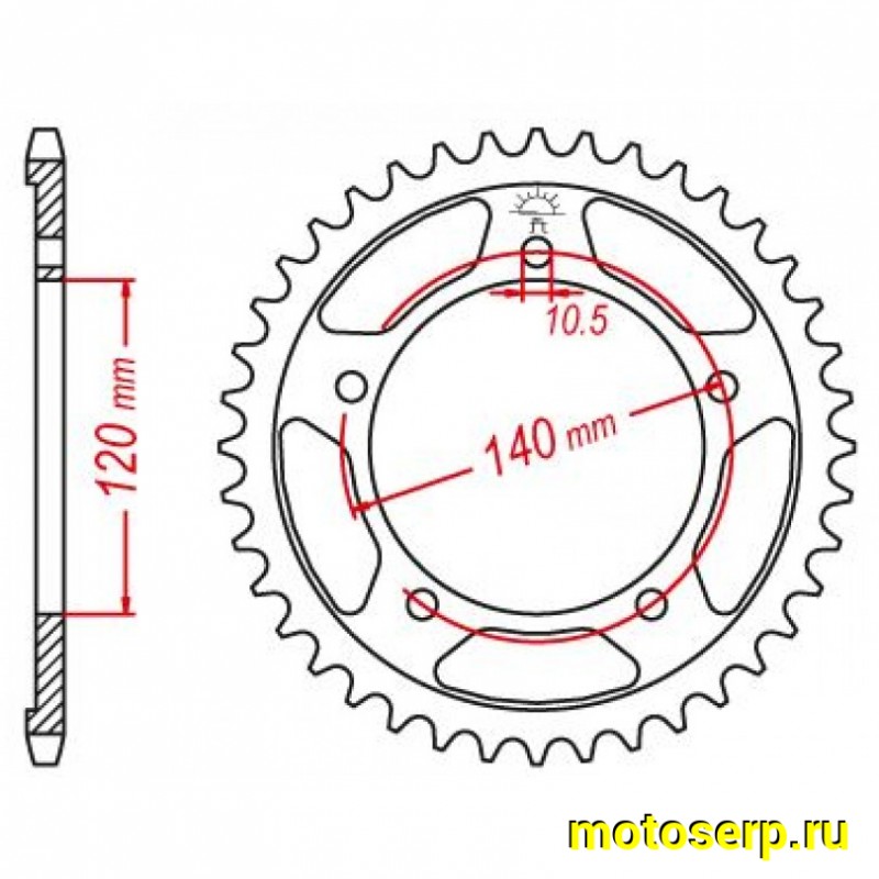 Купить  Звезда ведомая JTR1800.42 (шт) (0 купить с доставкой по Москве и России, цена, технические характеристики, комплектация фото  - motoserp.ru