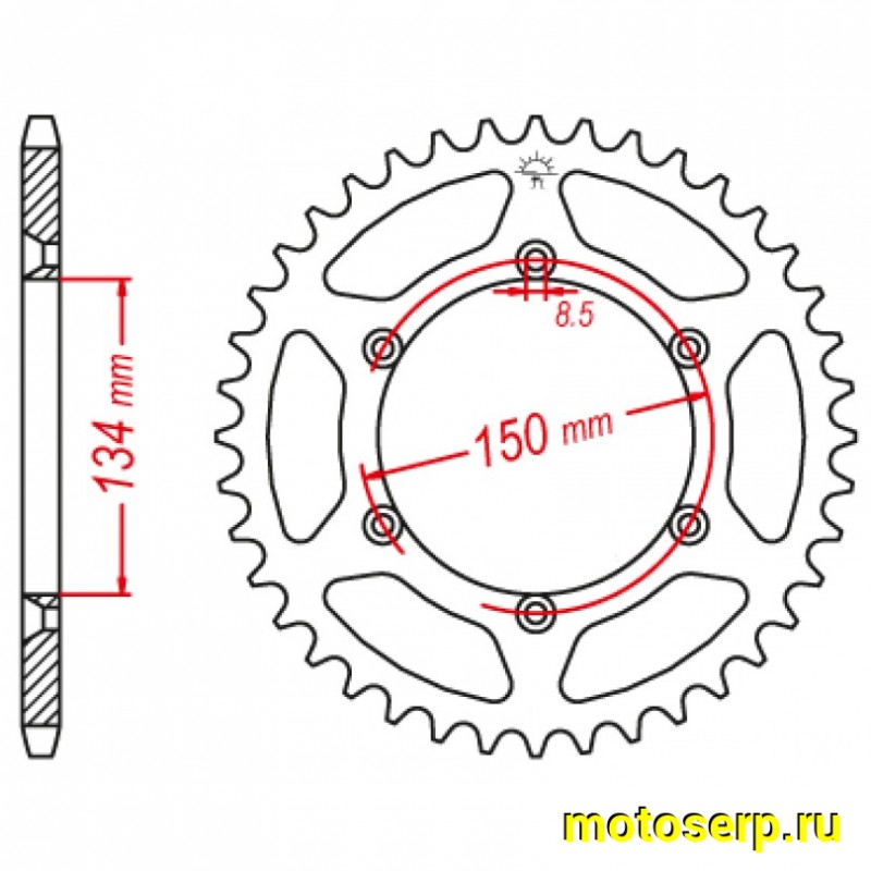 Купить  Звезда ведомая JTR460.42 (шт) (0 купить с доставкой по Москве и России, цена, технические характеристики, комплектация фото  - motoserp.ru