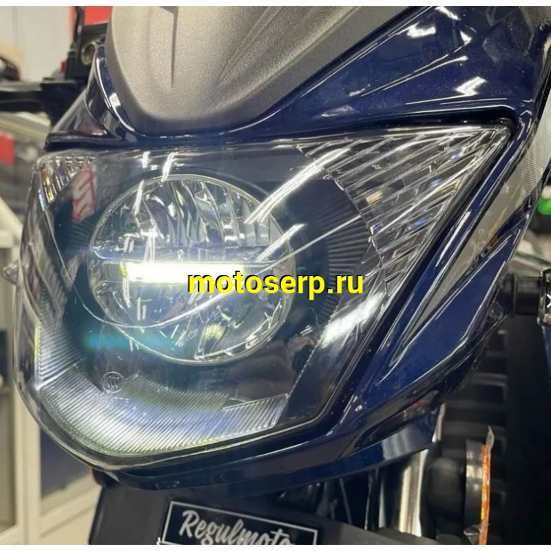 Купить  Мопед Regulmoto Alpha (RM-5) Синий 4Т; 50cc;  колеса 17/17"литые; 4пер, диск/диск, LED фара, USB-порт (шт) 01250 (ФОТО купить с доставкой по Москве и России, цена, технические характеристики, комплектация фото  - motoserp.ru