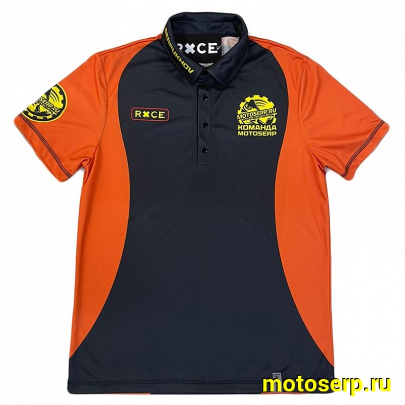 Купить  Поло MotoSerp (черный/оранжевый) размер (S) 46 (шт) (RXCE купить с доставкой по Москве и России, цена, технические характеристики, комплектация фото  - motoserp.ru