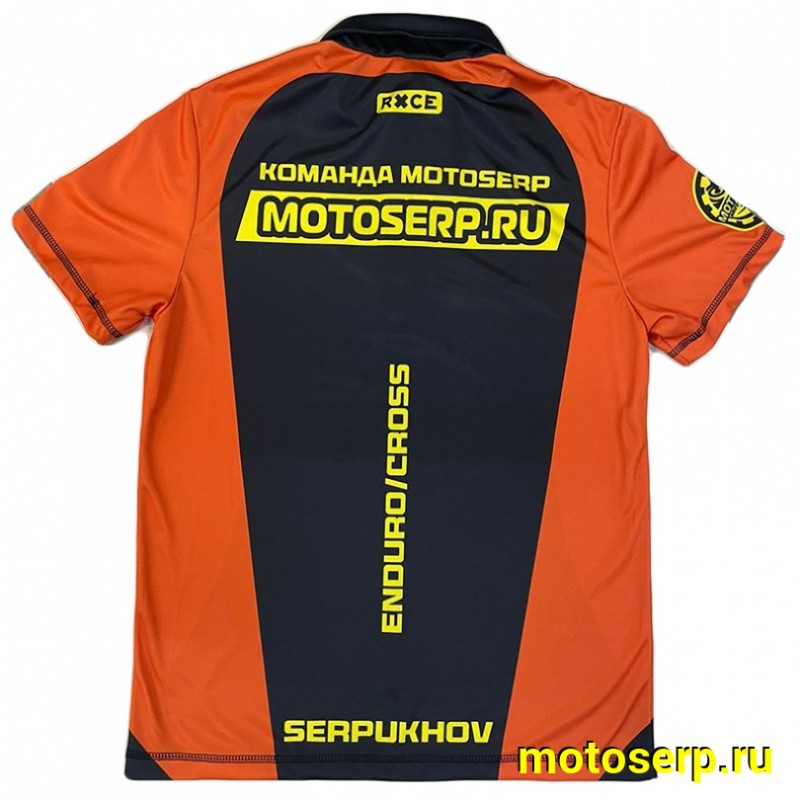 Купить  Поло MotoSerp (черный/оранжевый) размер (M) 48 (шт) (RXCE купить с доставкой по Москве и России, цена, технические характеристики, комплектация фото  - motoserp.ru