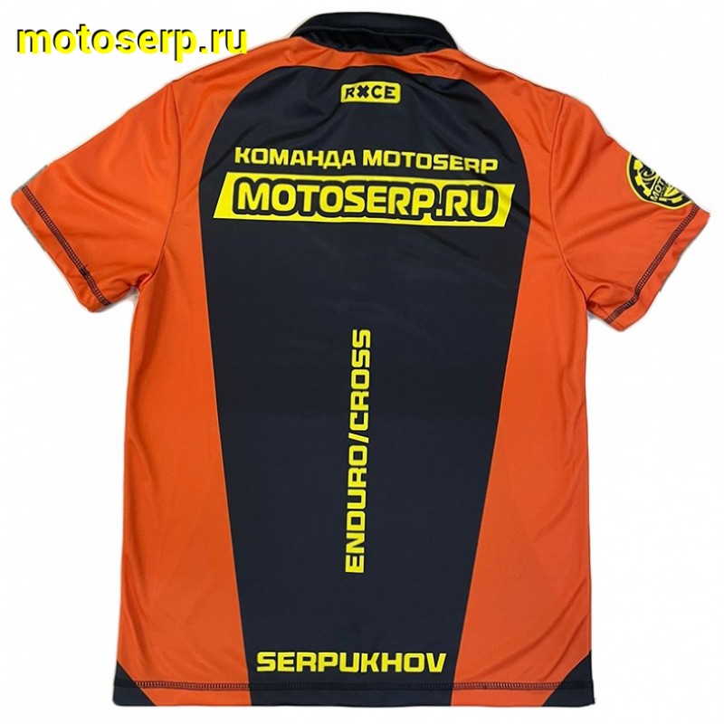 Купить  Поло MotoSerp (черный/оранжевый) размер (L) 50 (шт) (RXCE купить с доставкой по Москве и России, цена, технические характеристики, комплектация фото  - motoserp.ru
