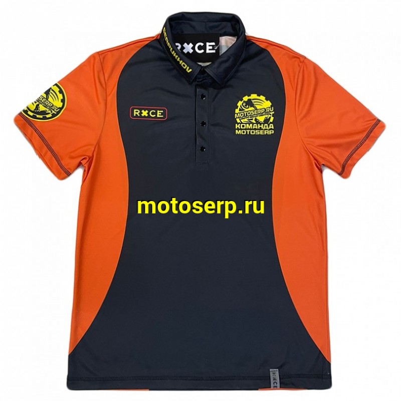 Купить  Поло MotoSerp (черный/оранжевый) размер (XL) 52 (шт) (RXCE купить с доставкой по Москве и России, цена, технические характеристики, комплектация фото  - motoserp.ru