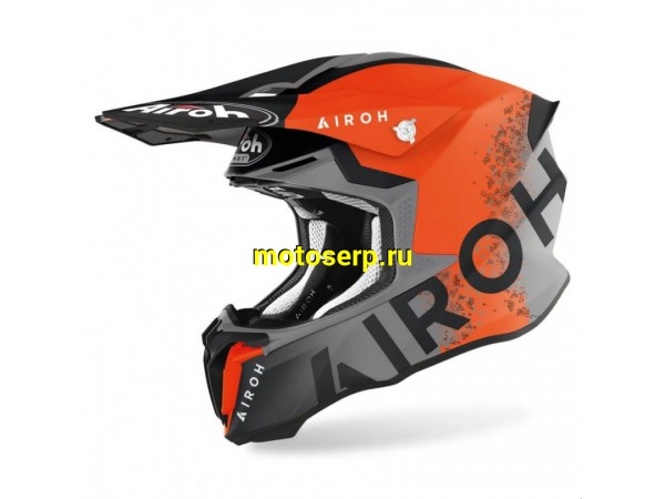 Купить  Шлем Кросс AIROH TWIST 2.0 BIT ORANGE MATT (S) (шт) (AIROH TW2BI купить с доставкой по Москве и России, цена, технические характеристики, комплектация фото  - motoserp.ru