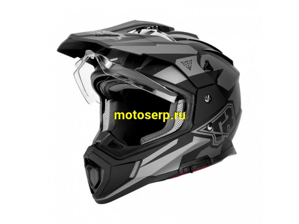 Купить  Шлем Кросс KIOSHI TR (мотард) черный/серый  р-р S  1390гр (шт)  (Regul 100100-31 купить с доставкой по Москве и России, цена, технические характеристики, комплектация фото  - motoserp.ru