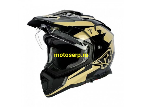 Купить  Шлем Кросс KIOSHI TR (мотард) черный/коричневый  р-р M  1390гр (шт)  (Regul 100100-7 купить с доставкой по Москве и России, цена, технические характеристики, комплектация фото  - motoserp.ru