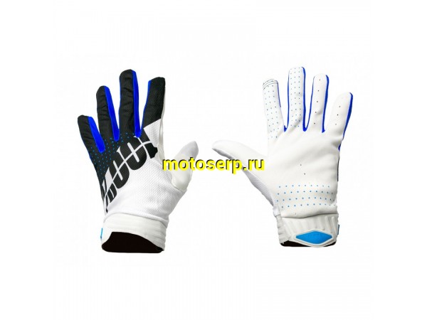 Купить  Перчатки 100% Ridefit Glove Fluo синий/белый/черные  (XL) (реплика) (пар) (Кокурин купить с доставкой по Москве и России, цена, технические характеристики, комплектация фото  - motoserp.ru