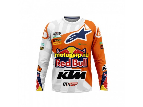 Купить  Джерси (футболка для мотокросса) V-RUS AlpineStars KTM для детей (цвет: Red Bull (белый (детский) рост 122 (шт) (МотоЯ купить с доставкой по Москве и России, цена, технические характеристики, комплектация фото  - motoserp.ru