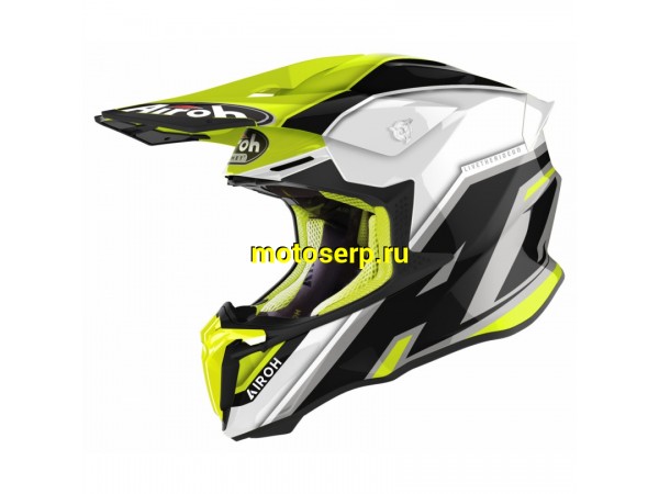 Купить  Шлем Кросс AIROH TWIST 2.0 SHAKEN YELLOW GLOSS (S) (шт) (AIROH TW2SH купить с доставкой по Москве и России, цена, технические характеристики, комплектация фото  - motoserp.ru