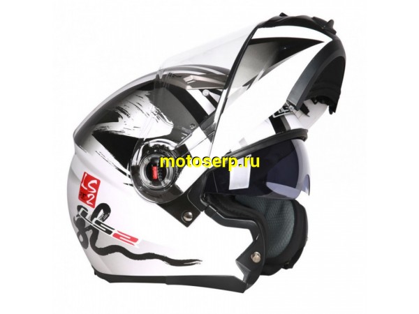 Купить  Шлем трансформер (модуляр) LS2 FF370 БЕЛЫЙ-СЕРЫЙ р-р. XXL (шт) (Кокурин купить с доставкой по Москве и России, цена, технические характеристики, комплектация фото  - motoserp.ru