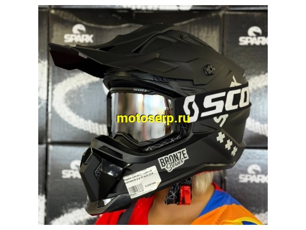 Купить  Шлем Кросс SPARX Raptor (JH-601) черный матовый р-р S (шт) (CK купить с доставкой по Москве и России, цена, технические характеристики, комплектация фото  - motoserp.ru