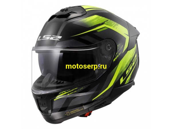 Купить  Шлем закрытый LS2 FF808 STREAM 2 FURY black Hi-Vis Yellow (XL) интеграл (шт) (LS2 купить с доставкой по Москве и России, цена, технические характеристики, комплектация фото  - motoserp.ru
