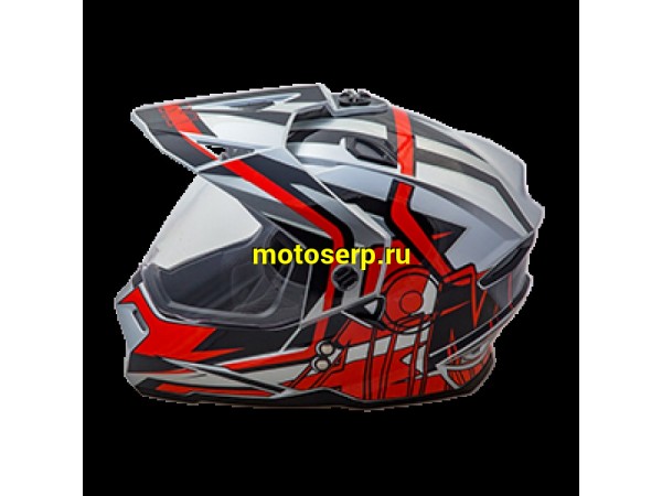 Купить  Шлем Кросс AIM JK802S (мотард) Red/Black/Grey (красный, черный, серый) (XXXL) (шт) (AIM 802-013-XXXL купить с доставкой по Москве и России, цена, технические характеристики, комплектация фото  - motoserp.ru