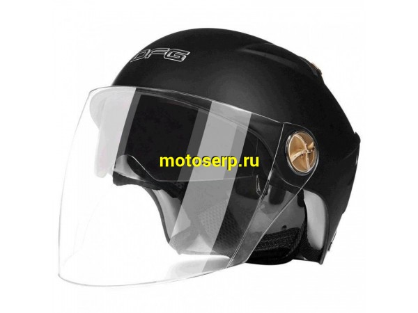 Купить  Шлем открытый  со стеклом DFG 729 (разм. 55-60) Черный с прозрачным стеклом (шт) (Кокурин купить с доставкой по Москве и России, цена, технические характеристики, комплектация фото  - motoserp.ru