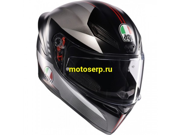 Купить  Шлем закрытый интеграл AGV K1 S E2206 Lap Matt Black/Grey/Red (XL) (шт) (AGV 2118394001-034-XL купить с доставкой по Москве и России, цена, технические характеристики, комплектация фото  - motoserp.ru