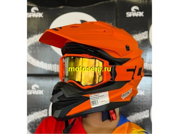 Купить  Шлем Кросс SPARX FENIX (JK6803) оранжевый матовый р-р 3XL (шт) (CK купить с доставкой по Москве и России, цена, технические характеристики, комплектация фото  - motoserp.ru