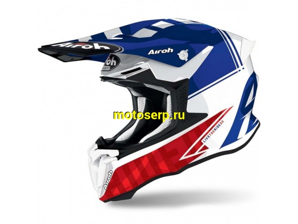 Купить  Шлем Кросс AIROH TWIST 2.0 TECH BLUE GLOSS (глянцевый) (XXL) (шт) (AIROH купить с доставкой по Москве и России, цена, технические характеристики, комплектация фото  - motoserp.ru