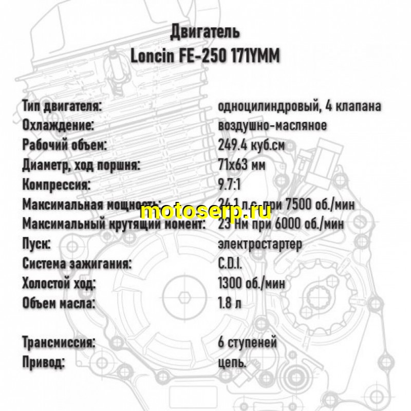Купить  Мотоцикл внедорожный Loncin DS250 RALLY 4T (Loncin FE-250 171YMM) 21/18" (шт) (ФОТО купить с доставкой по Москве и России, цена, технические характеристики, комплектация фото  - motoserp.ru