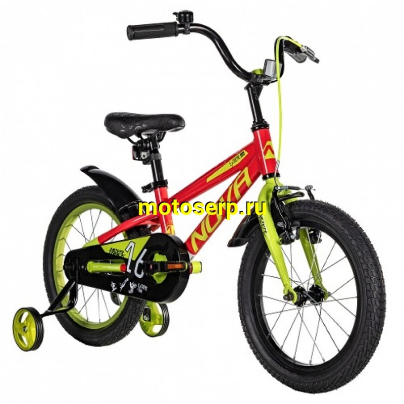 Купить  16" NOVATRACK EXTREME красный (НОВАТРЕК ЭКСТРИМ) 16"; 1ск ; рама-алюм; тормоз-V-Brake (шт) (ART (M купить с доставкой по Москве и России, цена, технические характеристики, комплектация фото  - motoserp.ru