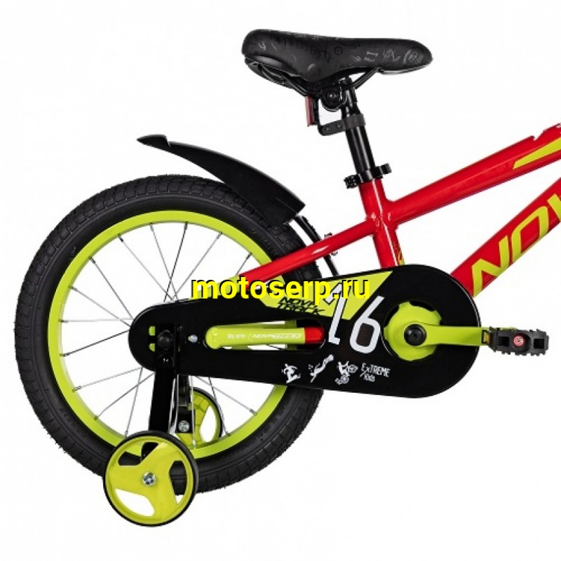 Купить  16" NOVATRACK EXTREME красный (НОВАТРЕК ЭКСТРИМ) 16"; 1ск ; рама-алюм; тормоз-V-Brake (шт) (ART (M купить с доставкой по Москве и России, цена, технические характеристики, комплектация фото  - motoserp.ru