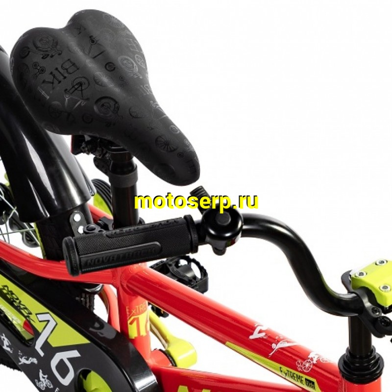 Купить  16" NOVATRACK EXTREME красный (НОВАТРЕК ЭКСТРИМ) 16"; 1ск ; рама-алюм; тормоз-V-Brake (шт) (ART (M купить с доставкой по Москве и России, цена, технические характеристики, комплектация фото  - motoserp.ru