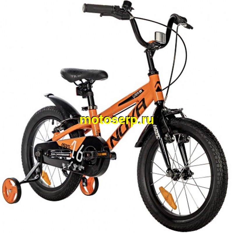 Купить  16" NOVATRACK EXTREME оранжевый (НОВАТРЕК ЭКСТРИМ) 16"; 1ск ; рама-алюм; тормоз-V-Brake (шт) (ART (M купить с доставкой по Москве и России, цена, технические характеристики, комплектация фото  - motoserp.ru